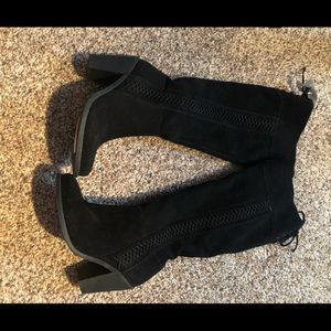Black suede boots